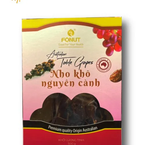HỘP QUÀ TẶNG NGÀY TẾT NHO KHÔ NGUYÊN CÀNH  - NHẬP KHẨU ÚC  500GR 