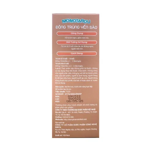 Siro Momotarou Đông Trùng Yến Sào | Bé ăn ngon, tăng sức đề kháng - 200ML