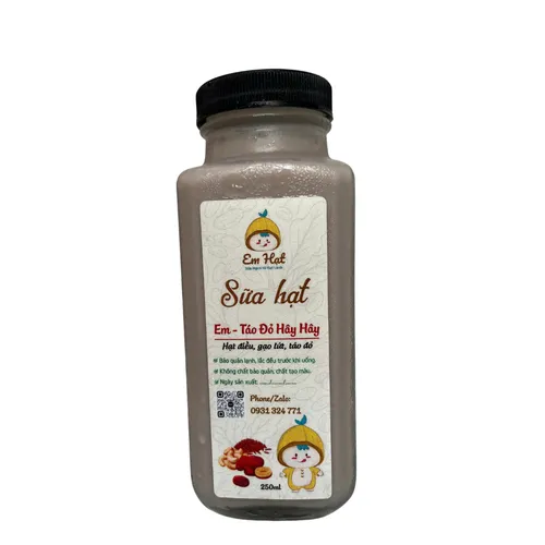 Sữa hạt táo đỏ - Sữa táo đỏ mix hạt điều, gạo lứt "EM HẠT"