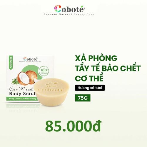 Xà Phòng Tẩy Tế Bào Chết – Coboté – 75g (3 Hương: Dừa – Sả Tươi – Vỏ Quế)