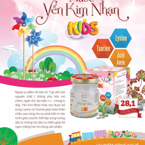 Yến Sào Chưng Kim Nhạn KIDS DÂU cho trẻ - Hũ 40g