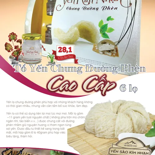Tổ Yến Chưng Đường Phèn Kim Nhạn | Bát Trân Tẩm Bổ Cung Đình - Set 6 Hũ