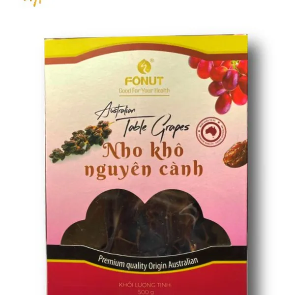 HỘP QUÀ TẶNG NGÀY TẾT NHO KHÔ NGUYÊN CÀNH  - NHẬP KHẨU ÚC  500GR