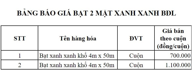 Bạt Nhựa Xanh Xanh Khổ 6m x 50m Bách Đặc Lợi - Hình ảnh 2