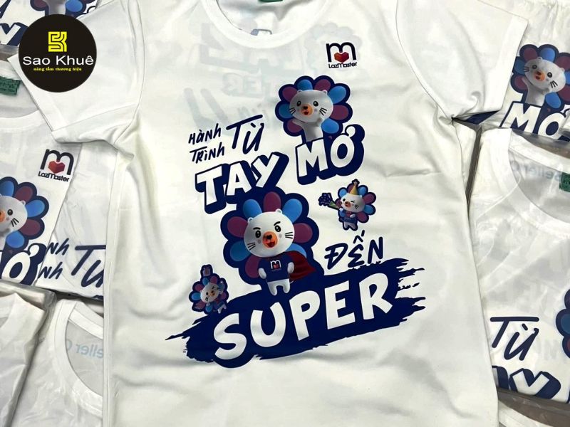 Áo thun đồng phục nhóm in chữ nghệ thuật