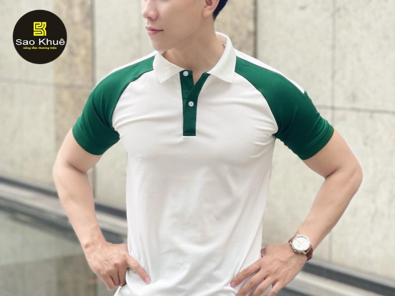 Áo thun đồng phục phối màu cổ trụ