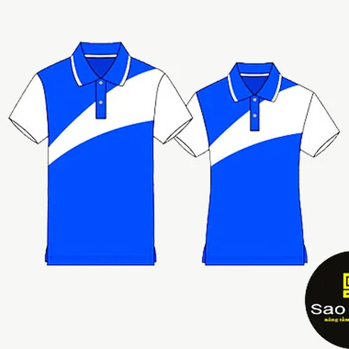 Áo Thun Đồng Phục xanh phối trắng