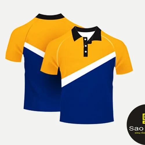 Áo Thun Đồng Phục xanh phối cam