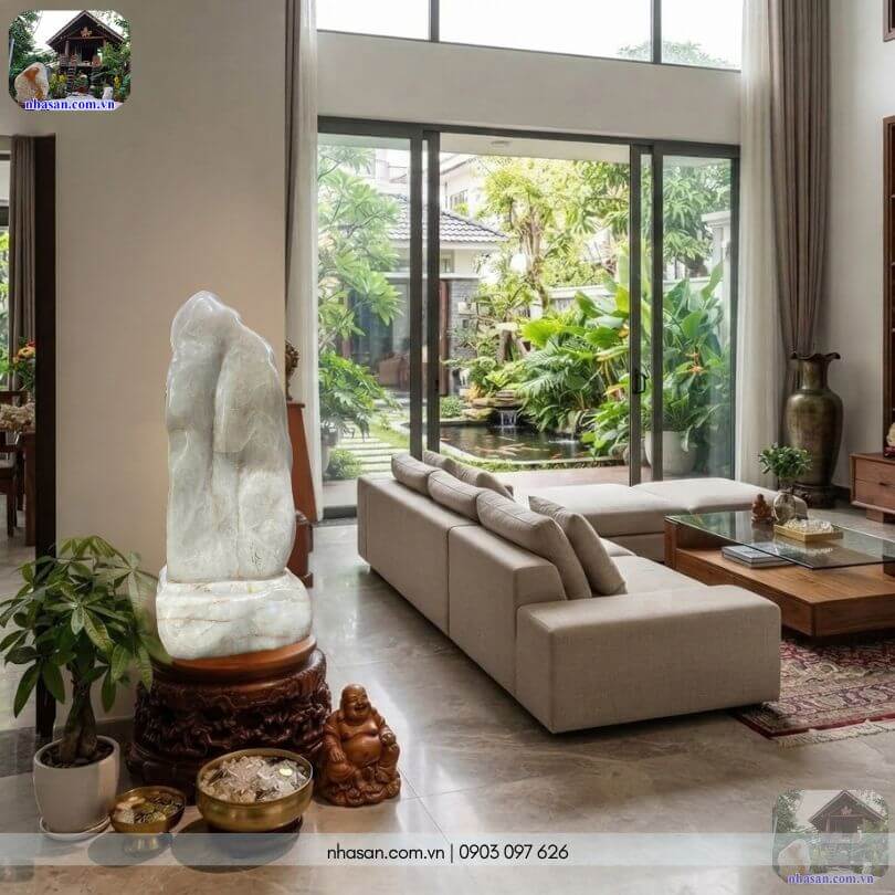 Trụ đá thạch anh trắng giúp trấn hưng tài lộc, hỗ trợ sự nghiệp luôn thuận lợi và hanh thông. Trụ đá thạch anh trắng giúp trấn hưng tài lộc, hỗ trợ sự nghiệp luôn thuận lợi và hanh thông.