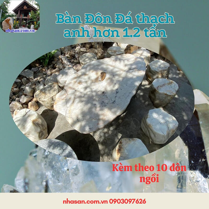 Bộ bàn ghế đá tự nhiên sân vườn, ngoài trời chữa bệnh nạp năng lượng Bộ bàn ghế đá tự nhiên sân vườn, ngoài trời chữa bệnh nạp năng lượng