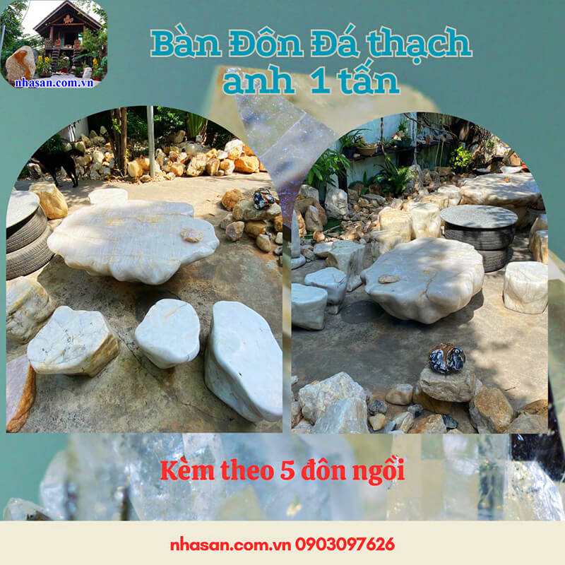 Bàn ghế đá tự nhiên sân vườn, ngoài trời tốt cho sức khỏe, ít bệnh Bàn ghế đá tự nhiên sân vườn, ngoài trời tốt cho sức khỏe, ít bệnh