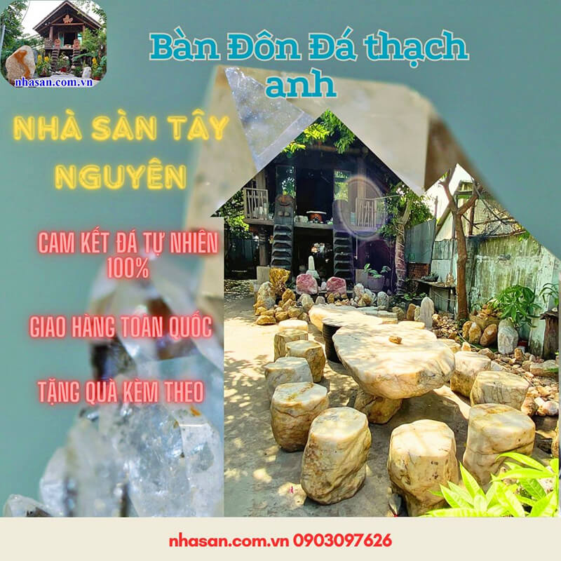 Bộ bàn ghế đá phong thuỷ cho sân vườn, ngoài trời nạp năng lượng Bộ bàn ghế đá phong thuỷ cho sân vườn, ngoài trời nạp năng lượng
