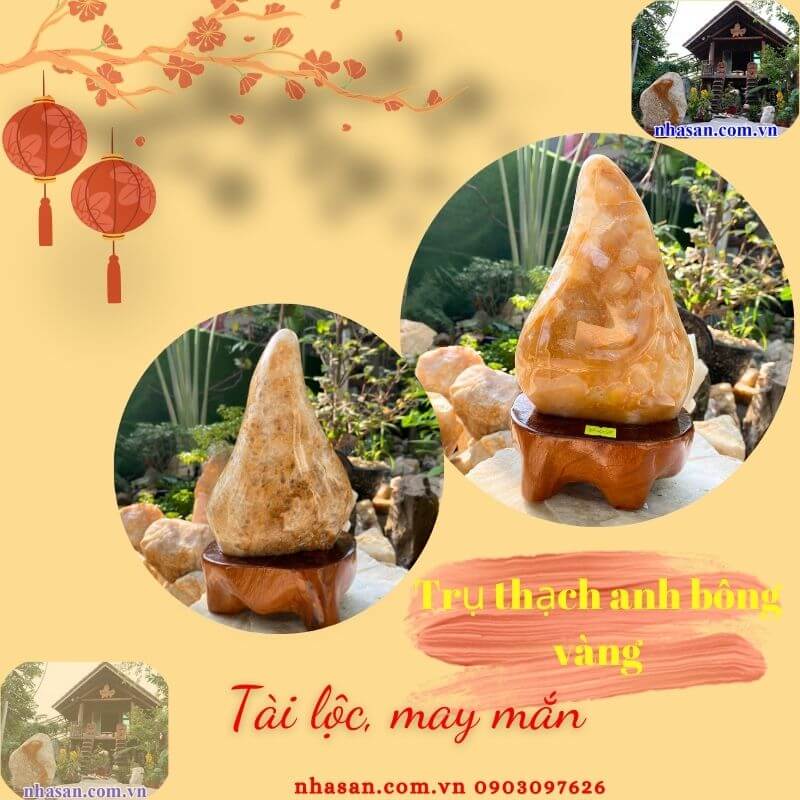 Thạch anh bông vàng được xem là biểu tượng của tiền tài, của cải Thạch anh bông vàng được xem là biểu tượng của tiền tài, của cải