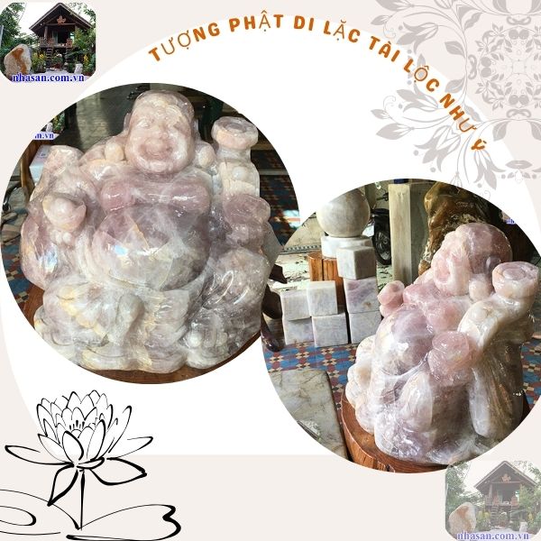 Tượng Phật Di Lặc tay cầm tài lộc gậy như ý Tượng Phật Di Lặc tay cầm tài lộc gậy như ý