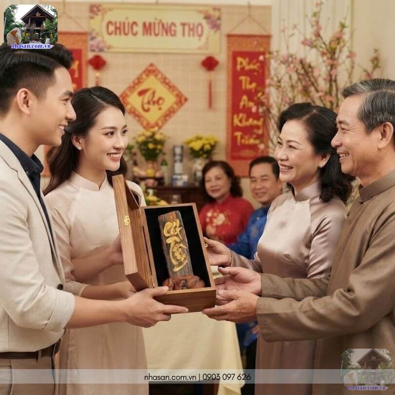 Trụ gỗ hóa thạch tự nhiên khắc chữ Cát Tường làm quà mừng thọ cha mẹ Trụ gỗ hóa thạch tự nhiên khắc chữ Cát Tường làm quà mừng thọ cha mẹ