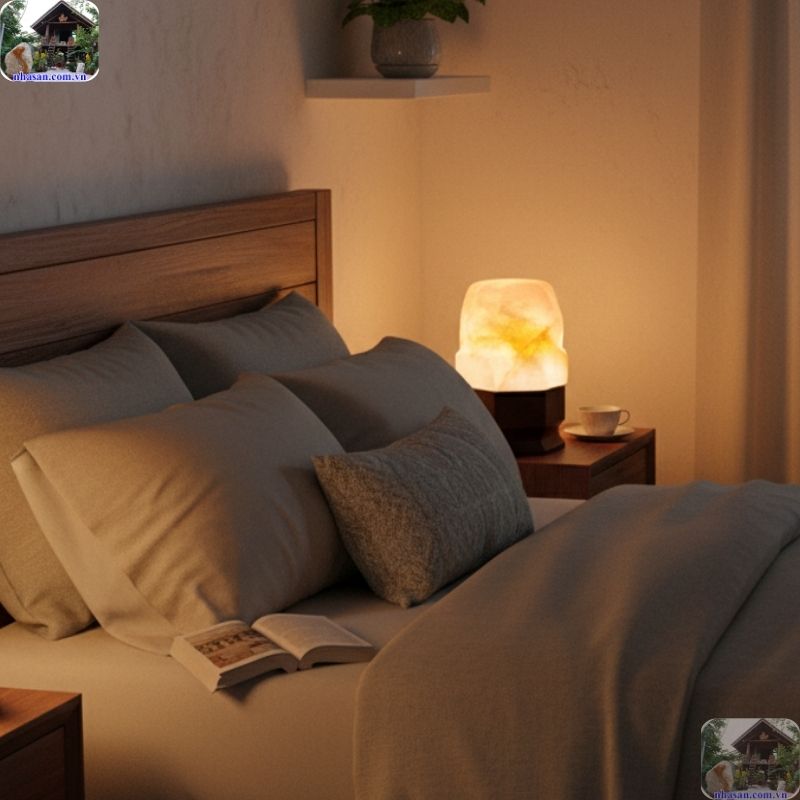 Ánh sáng vàng dịu nhẹ từ đèn ngủ giúp tạo cảm giác thư giãn Ánh sáng vàng dịu nhẹ từ đèn ngủ giúp tạo cảm giác thư giãn