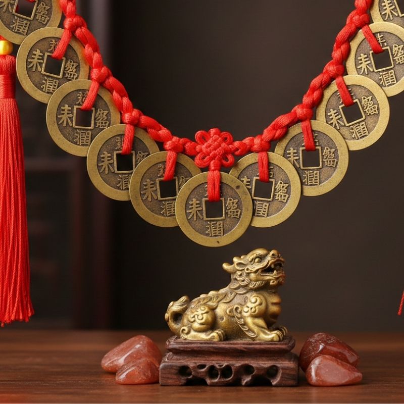 Trong phong thủy, 9 đồng xu có nghĩa là tài lộc khi đã đến sẽ ở lại lâu dài Trong phong thủy, 9 đồng xu có nghĩa là tài lộc khi đã đến sẽ ở lại lâu dài