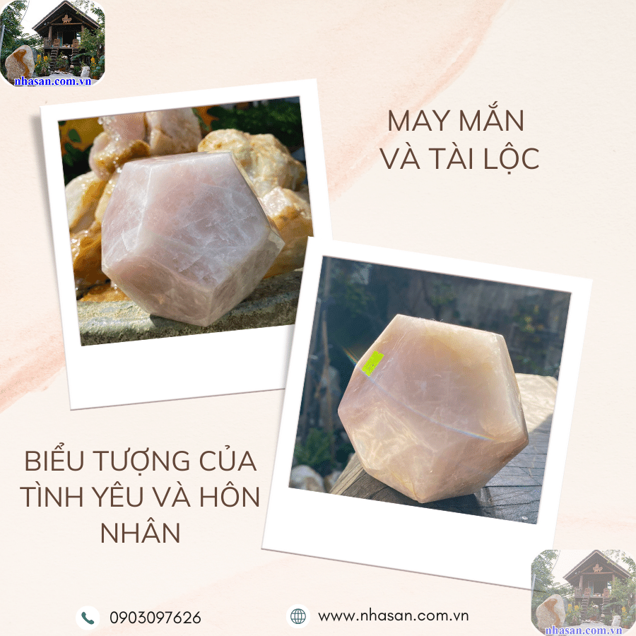 Đá 12 mặt thạch anh hồng có sắc hồng từ đậm màu đến nhẹ nhàng và tinh tế Đá 12 mặt thạch anh hồng có sắc hồng từ đậm màu đến nhẹ nhàng và tinh tế