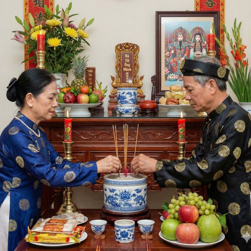 Vị trí đặt bát hương Bà Cô Ông Mãnh Vị trí đặt bát hương Bà Cô Ông Mãnh