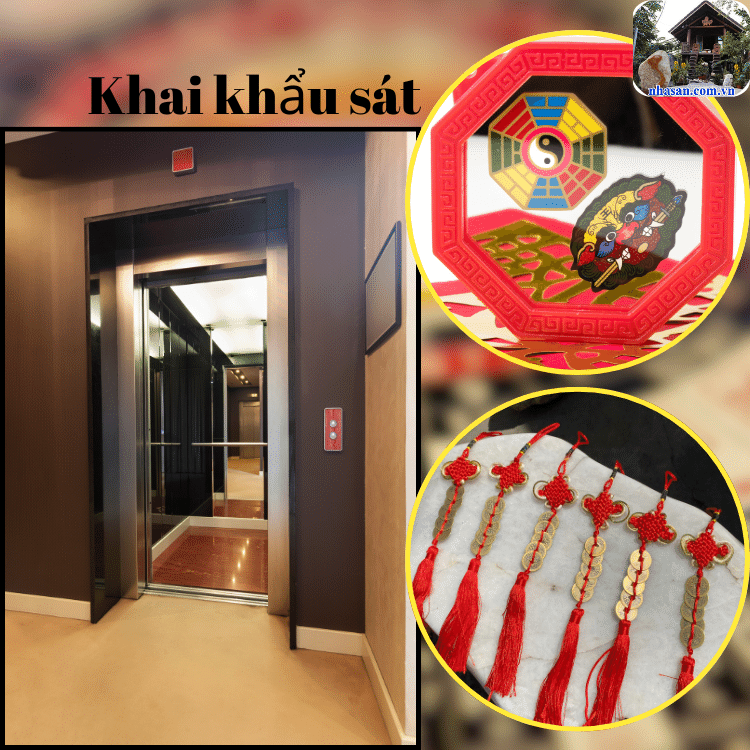 Sử dụng tiền xu ngũ đế để hoặc gương bát quái treo trước cửa chính để hóa giải Sử dụng tiền xu ngũ đế để hoặc gương bát quái treo trước cửa chính để hóa giải