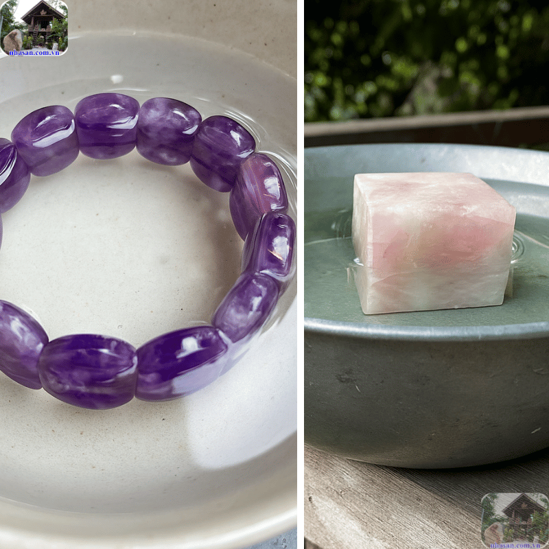 Ngâm đá trong nước sạch hoặc muối loãng Ngâm đá trong nước sạch hoặc muối loãng