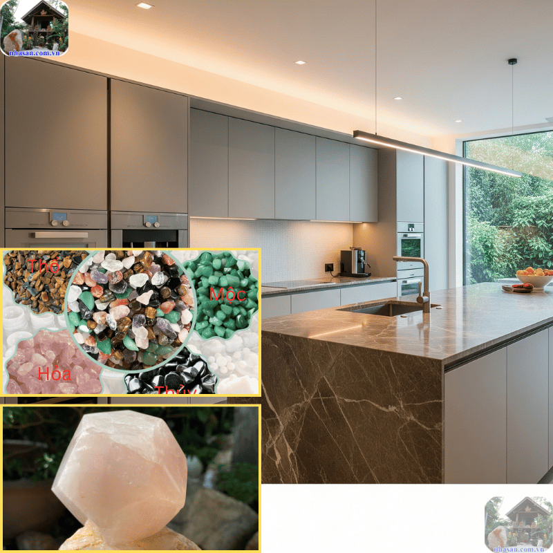Hóa giải âm khí tại bếp bằng thạch anh vụn hoặc đá 12 mặt Hóa giải âm khí tại bếp bằng thạch anh vụn hoặc đá 12 mặt