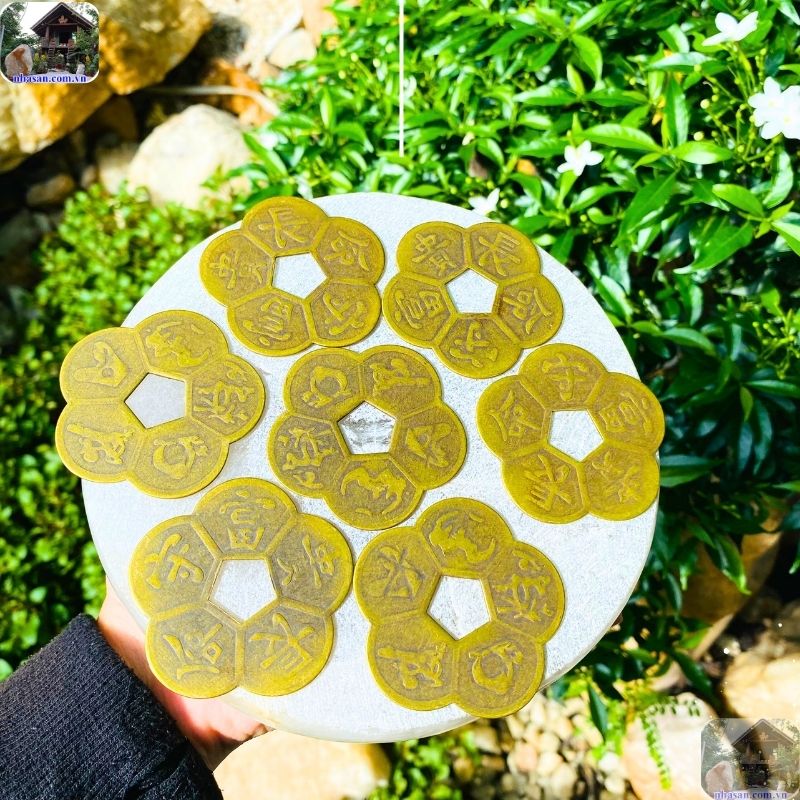 Trong phong thủy, con số 5 của xu hoa mai đại diện cho ngũ hành và sự toàn vẹn Trong phong thủy, con số 5 của xu hoa mai đại diện cho ngũ hành và sự toàn vẹn