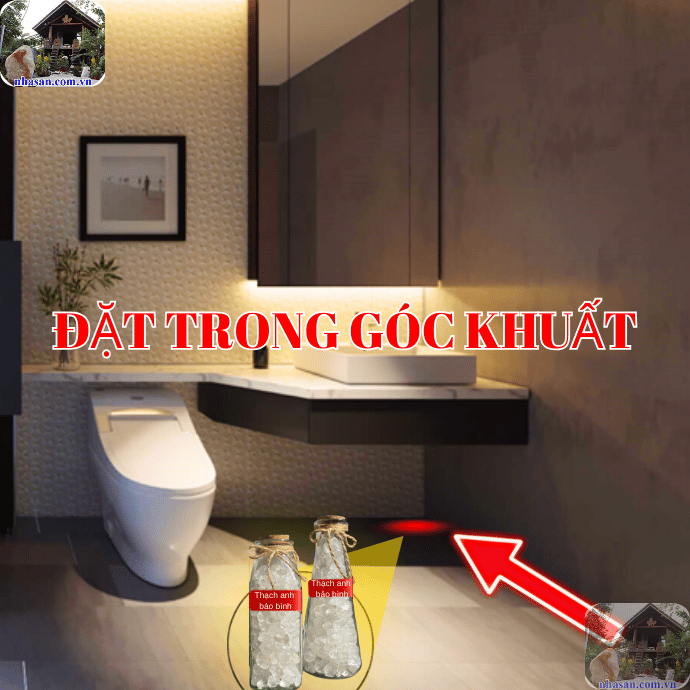 Sử dụng đá thạch anh bảo bình để góc khuất nhà vệ sinh Sử dụng đá thạch anh bảo bình để góc khuất nhà vệ sinh