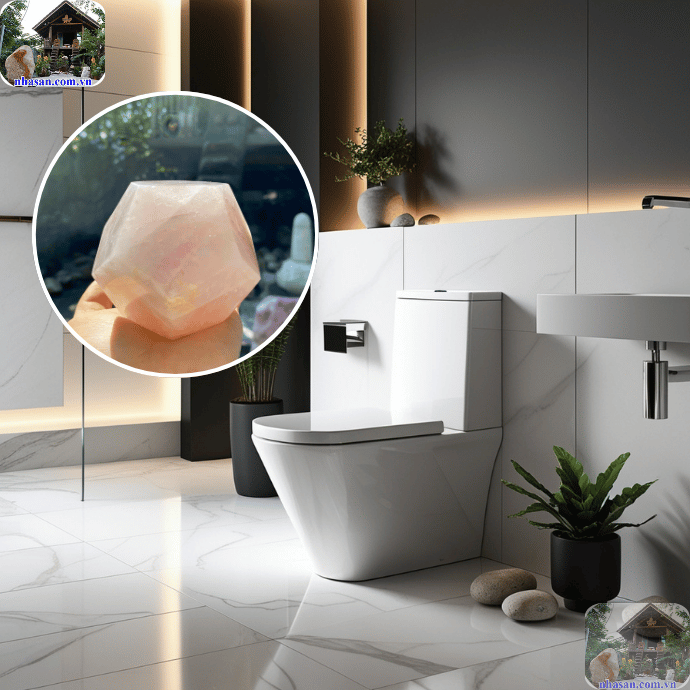 Đá 12 mặt thạch anh cũng được đặt tại nhà vệ sinh Đá 12 mặt thạch anh cũng được đặt tại nhà vệ sinh