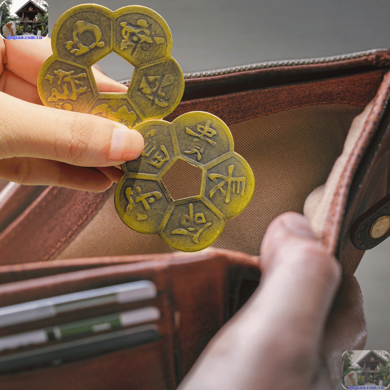 Đặt một đồng tiền hoa mai nhỏ vào ví tiền giúp giữ tiền, thu hút tài lộc Đặt một đồng tiền hoa mai nhỏ vào ví tiền giúp giữ tiền, thu hút tài lộc