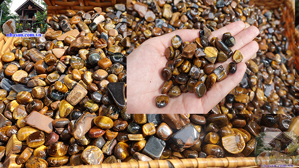 Đá mắt hổ vàng nâu vụn tự nhiên Đá mắt hổ vàng nâu vụn tự nhiên