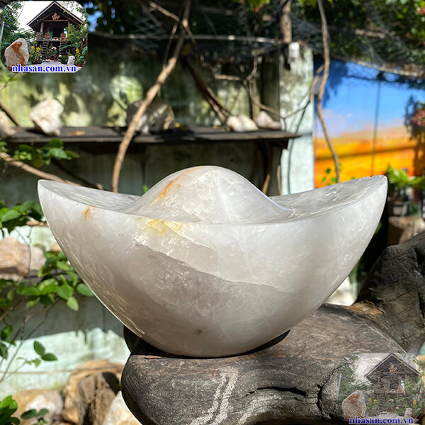 Thỏi vàng đá thạch anh trắng tự nhiên Thỏi vàng đá thạch anh trắng tự nhiên