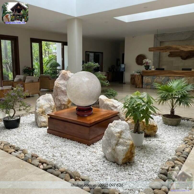 Cầu đá thạch anh trắng 26.5cm hợp bài trí phòng khách lớn, sảnh văn phòng, phòng trà và tiểu cảnh Zen Cầu đá thạch anh trắng 26.5cm hợp bài trí phòng khách lớn, sảnh văn phòng, phòng trà và tiểu cảnh Zen