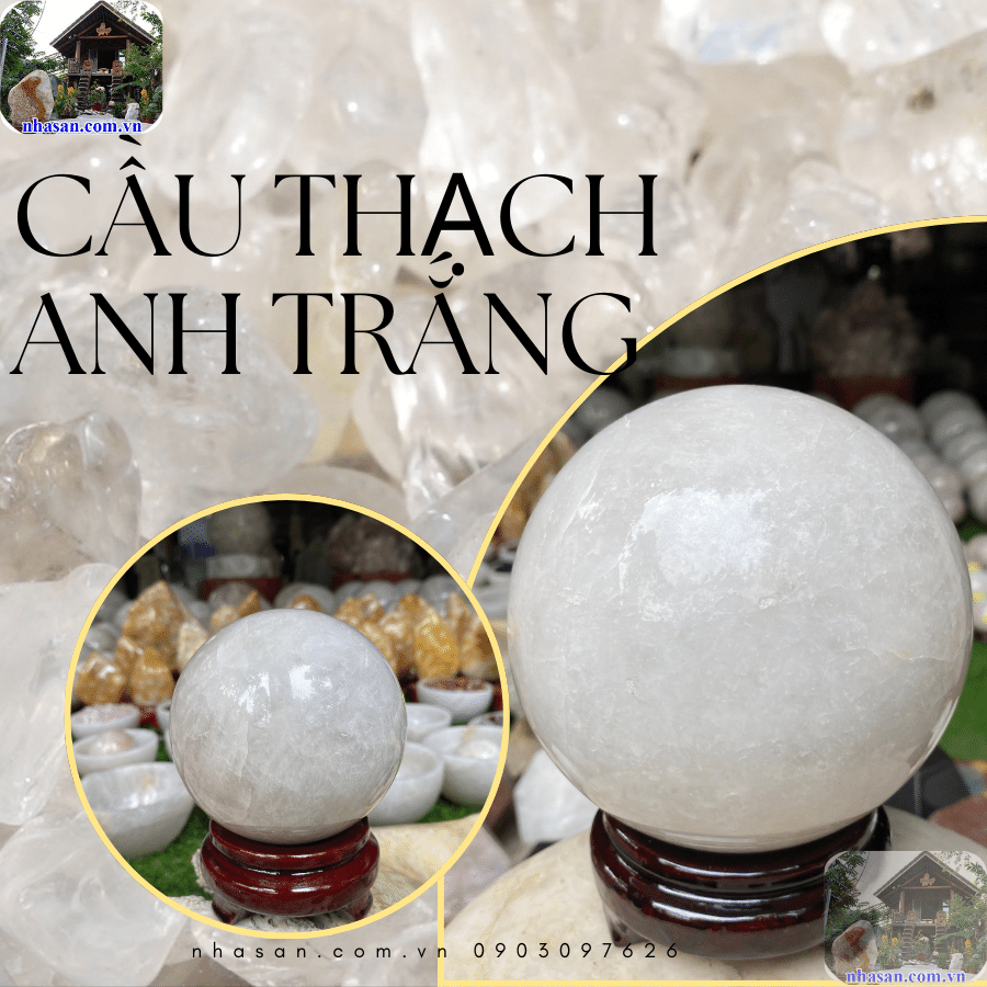 Quả cầu đá thạch anh trắng có thể sử dụng cho các mệnh ngũ hành Quả cầu đá thạch anh trắng có thể sử dụng cho các mệnh ngũ hành