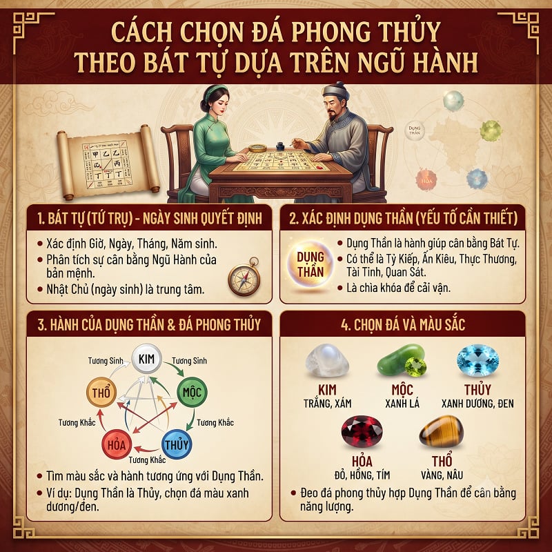 Cách chọn đá phong thủy theo bát tự dựa trên ngũ hành Cách chọn đá phong thủy theo bát tự dựa trên ngũ hành