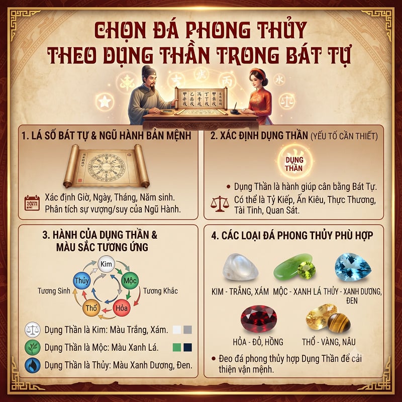 Chọn đá phong thủy theo dụng thần trong Bát Tự Chọn đá phong thủy theo dụng thần trong Bát Tự
