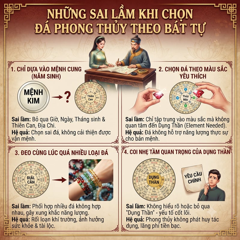 Những sai lầm khi chọn đá phong thủy theo Bát Tự Những sai lầm khi chọn đá phong thủy theo Bát Tự