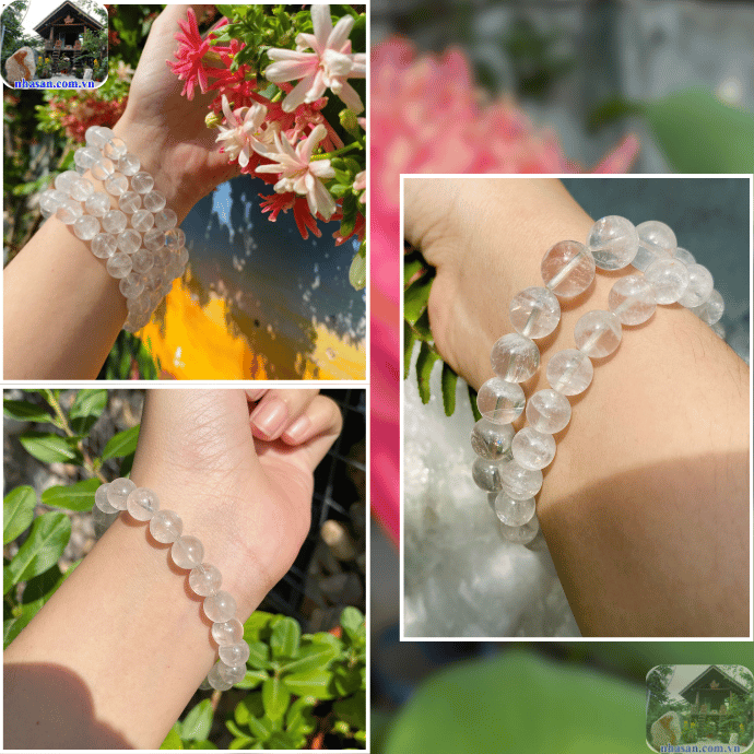 Vòng tay thạch anh trắng là món trang sức được ưa chuộng bởi sự đơn giản, tinh tế Vòng tay thạch anh trắng là món trang sức được ưa chuộng bởi sự đơn giản, tinh tế