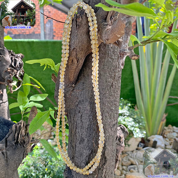 Chuỗi vòng cổ thạch anh tóc vàng 6 ly thiên nhiên-4 Chuỗi vòng cổ thạch anh tóc vàng 6 ly thiên nhiên-4