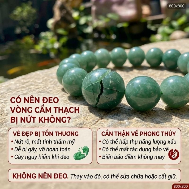 Nếu chiếc vòng của bạn xuất hiện các vết nứt rõ ràng, thì KHÔNG NÊN tiếp tục đeo Nếu chiếc vòng của bạn xuất hiện các vết nứt rõ ràng, thì KHÔNG NÊN tiếp tục đeo