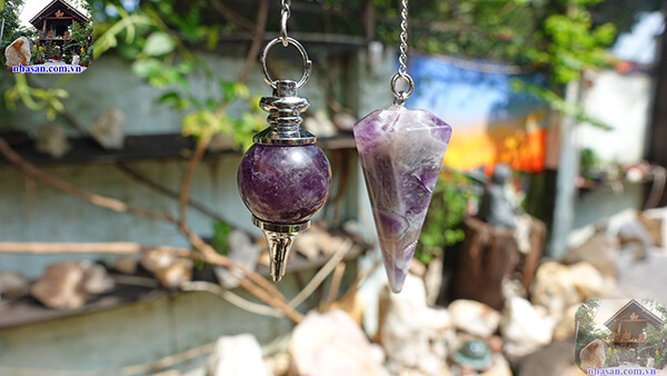 Con lắc cảm xạ đá thạch anh tím Con lắc cảm xạ đá thạch anh tím