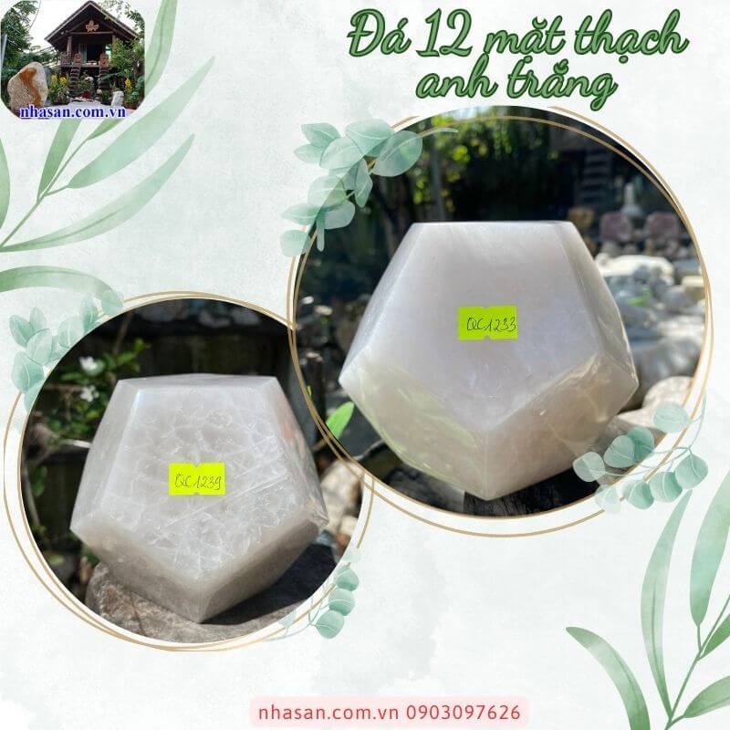 Đá 12 mặt thạch anh trắng - Đủ kích thước, giá tốt, giao nhanh Đá 12 mặt thạch anh trắng - Đủ kích thước, giá tốt, giao nhanh