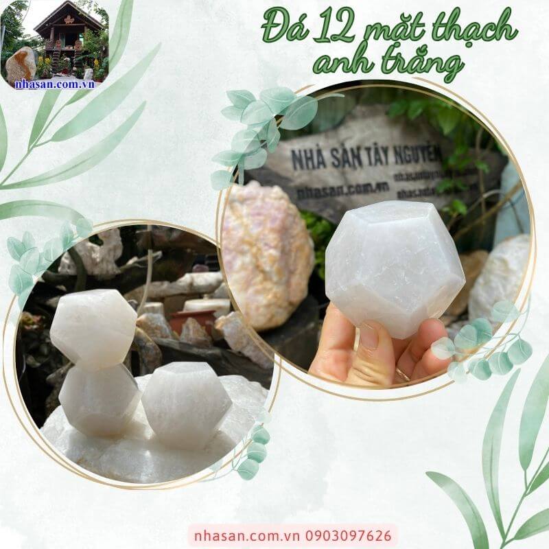 Đá 12 mặt thạch anh trắng là một loại đá quý tự nhiên  Đá 12 mặt thạch anh trắng là một loại đá quý tự nhiên