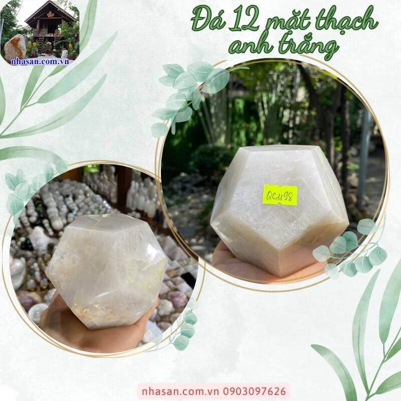 Giá bán đá 12 mặt thạch anh trắng phụ thuộc vào nhiều yếu tố Giá bán đá 12 mặt thạch anh trắng phụ thuộc vào nhiều yếu tố