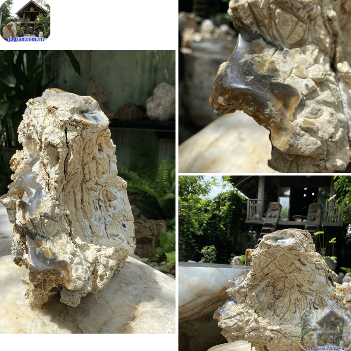 Đá agate có đường vân uốn lượn như bức tranh thủy mặc Đá agate có đường vân uốn lượn như bức tranh thủy mặc