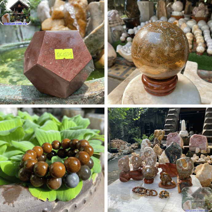 Canxedon nâu được chế tác thành nhiều vật phẩm phong thủy đẹp mắt Canxedon nâu được chế tác thành nhiều vật phẩm phong thủy đẹp mắt