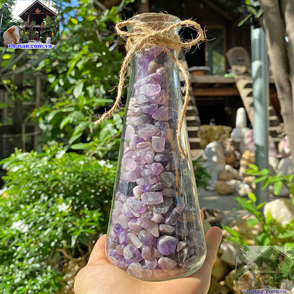 Lọ đá thạch anh tím tự nhiên  Lọ đá thạch anh tím tự nhiên