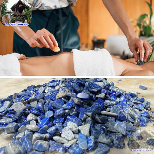 Đặt một viên đá luân xa cổ họng lên luân xa cổ họng của mình Đặt một viên đá luân xa cổ họng lên luân xa cổ họng của mình