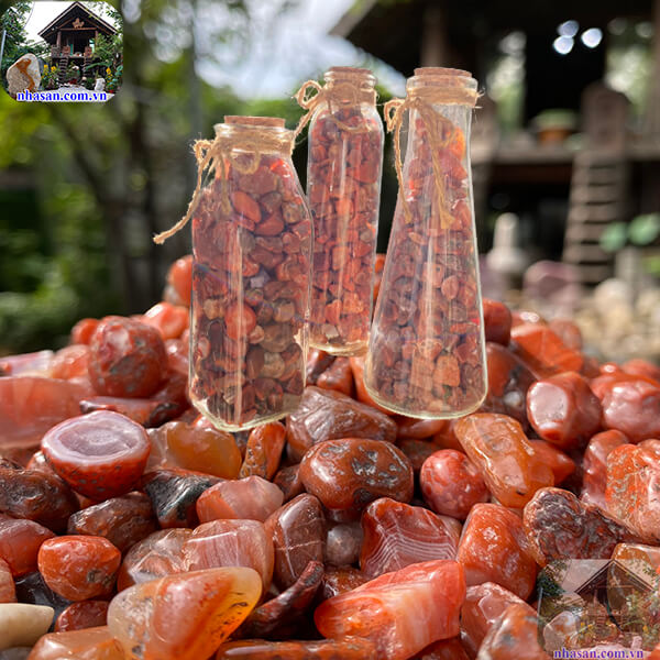 Đá mã não đỏ vụn trang trí, rải nền Đá mã não đỏ vụn trang trí, rải nền