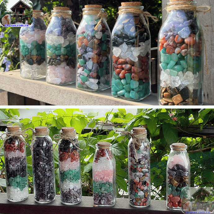 Lọ đá ngũ sắc - ngũ hành phong thủy trang trí, tăng năng lượng Lọ đá ngũ sắc - ngũ hành phong thủy trang trí, tăng năng lượng